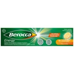 Шипучие таблетки Berocca Energy, 15 шт. цена и информация | Витамины, пищевые добавки, препараты для хорошего самочувствия | 220.lv