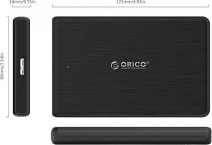 Orico Hard Drive Enclosure SSD 2,5'' + cable USB 3.0 Micro B cena un informācija | Komponentu piederumi | 220.lv