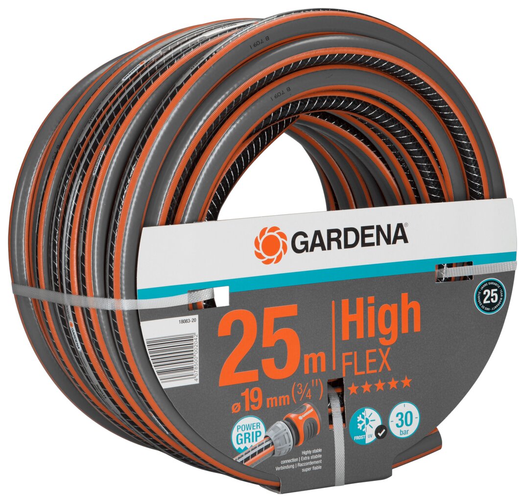 Šļūtene Gardena Comfort HighFlex 19mm, 25m cena un informācija | Laistīšanas sistēmas | 220.lv