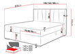 Kontinentālā gulta JANGCY-160x200 cm-Manila 16 cena un informācija | Gultas | 220.lv