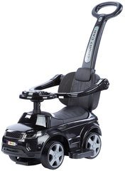 Bērnu stumjamā mašīna ar rokturi un gumijas riepām HZ614R BLACK cena un informācija | Rotaļlietas zīdaiņiem | 220.lv