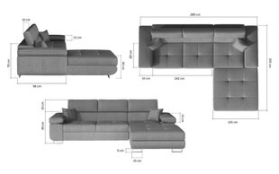 Угловой диван-кровать E-Armando-Left-Monolith 48 цена и информация | Диваны | 220.lv