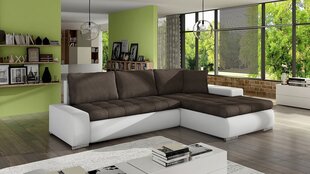 Угловой диван-кровать HERKULES MINI eco clock Soft 017 (белый) + Casablanca 2307 цена и информация | Диваны | 220.lv
