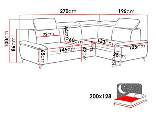 Stūra dīvāns CHESTER B-ecoscope Soft 017 (balts) + Malmo New 96-Right cena un informācija | Dīvāni | 220.lv