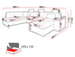 U veida stūra dīvāngulta VEGAS BIS-ekoskóra Soft 020 (grafīts) + Majorka 03-kreisais cena un informācija | Dīvāni | 220.lv