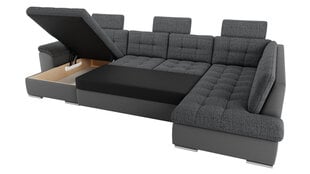 Угловой диван-кровать П-образный VEGAS BIS-ekoskóra Soft 020 (графит) + Majorka 03-Right цена и информация | Диваны | 220.lv