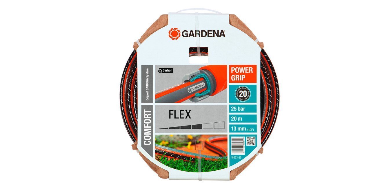 Šļūtene Gardena Comfort Flex 20 m, 13 mm, oranža cena un informācija | Laistīšanas sistēmas | 220.lv