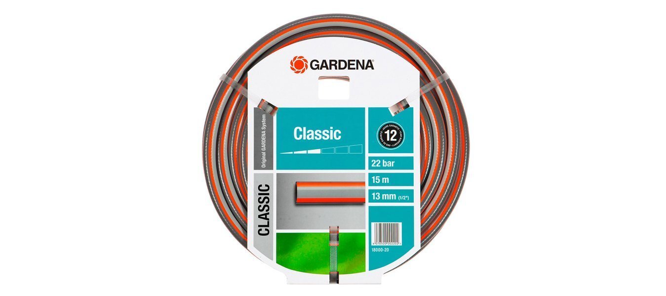 Gardena Classic apūdeņošanas šļūtene, 15 mx13 mm cena un informācija | Laistīšanas sistēmas | 220.lv