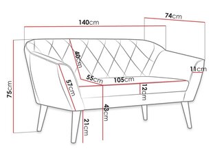 Диван JIMENA 2-Manila 13 цена и информация | Диваны | 220.lv
