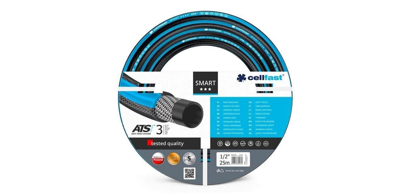 Šļūtene Cellfast Smart ATS 25 m, 13 mm, zila цена и информация | Laistīšanas sistēmas | 220.lv