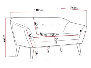 Диван MERULO 2-Manila 25 цена и информация | Диваны | 220.lv