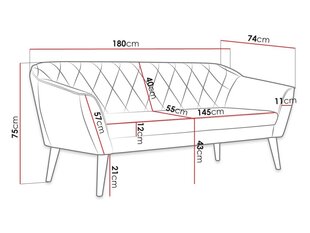 Диван JIMENA 3-Manila 25 цена и информация | Диваны | 220.lv