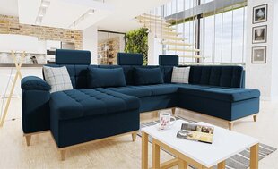 П-образный угловой диван-кровать DUMBO BIS-Left-Kronos 09 + Kronos 09 + Senegal 818 цена и информация | Диваны | 220.lv
