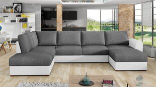 П-образный угловой диван-кровать SZAFRAN-Left-ecoskóra Soft 017 (белый) + Lux 06 цена и информация | Диваны | 220.lv
