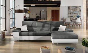 Угловой диван-кровать ALVIN MINI-Right-эко-часы Soft 017 (белый) + Lux 06 + экочасы Soft 017 (белый) цена и информация | Диваны | 220.lv