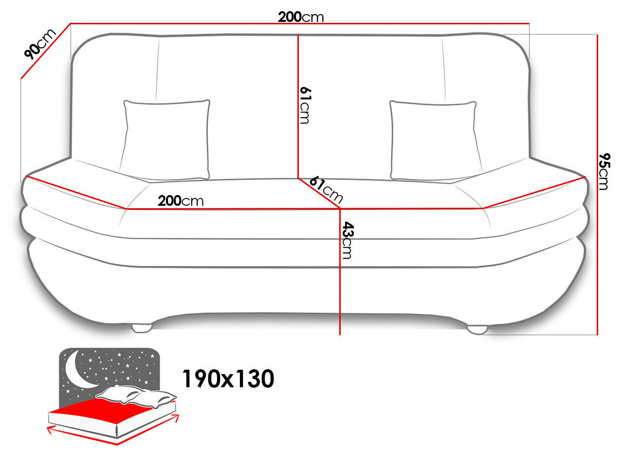 Dīvāns gulta LENA Premium-Baloo 2073 цена и информация | Dīvāni | 220.lv