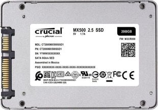 Iekšējais cietais disks Crucial CT4000MX500SSD1 cena un informācija | Iekšējie cietie diski (HDD, SSD, Hybrid) | 220.lv