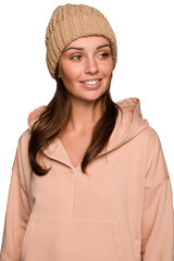 BK057 Cepurīte ar pinumu - smilšu cena un informācija | Sieviešu cepures | 220.lv
