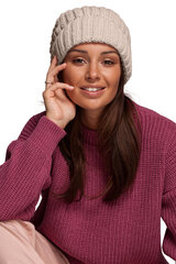 BK058 Cepure ar pinumu - bēša cena un informācija | Sieviešu cepures | 220.lv