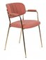 Krēsls Jolien 56,5 x 79 cm poliesters/neilons/tērauds rozā/zelts цена и информация | Virtuves un ēdamistabas krēsli | 220.lv