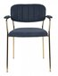 Krēsls jolien 56,5 x 79 cm poliesters/neilons/tērauds tumši zils/zelts cena un informācija | Virtuves un ēdamistabas krēsli | 220.lv