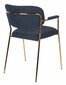 Krēsls jolien 56,5 x 79 cm poliesters/neilons/tērauds tumši zils/zelts cena un informācija | Virtuves un ēdamistabas krēsli | 220.lv