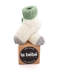 La Bebe™ Lambswool Natural Eco Socks Art.83993 Green Dabīgas vilnas adītas bērnu zeķītes cena un informācija | Zēnu zeķubikses, zeķes | 220.lv