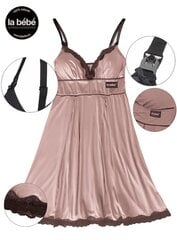 La Bebe™ Nursing Cotton Mia Art.139148 Powder Pink Grūtnieču barošanas naktskrekls topošām māmiņām ar mežģinēm cena un informācija | Naktskrekli, pidžamas | 220.lv