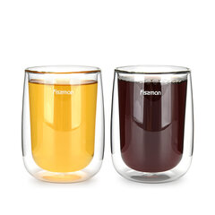 Fissman набор стеклянных стаканов с двойными стенками Bonbon, 350 мл цена и информация | Стаканы, фужеры, кувшины | 220.lv