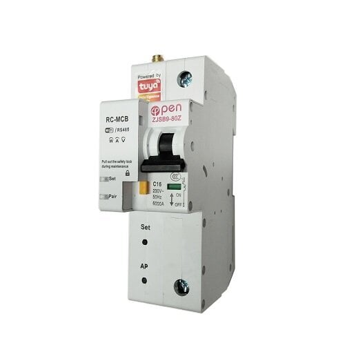 TUYA viedais 1 kontaktu automātiskais drošinātājs - slēdzis, Wi-Fi, RS485, 16 A цена и информация | Elektrības slēdži, rozetes | 220.lv