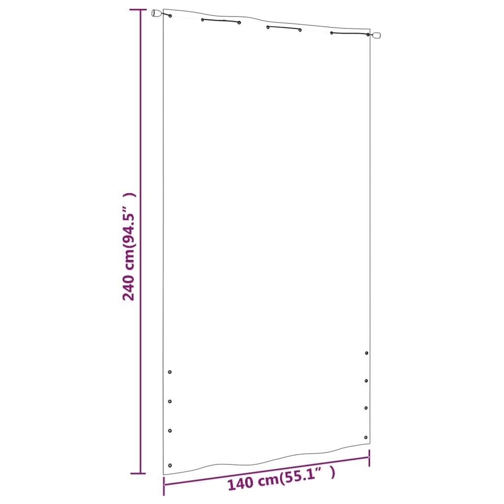 VidaXL balkona aizslietnis, 140x240 cm, antracītpelēks un balts audums цена и информация | Saulessargi, markīzes un statīvi | 220.lv