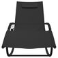 VidaXL sauļošanās šūpuļkrēsli, 2 gab., melni, tērauds un tekstilēns cena un informācija | Sauļošanās krēsli | 220.lv