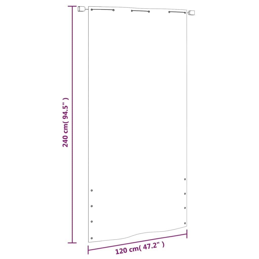 VidaXL balkona aizslietnis, 120x240 cm, antracītpelēks oksforda audums cena un informācija | Saulessargi, markīzes un statīvi | 220.lv