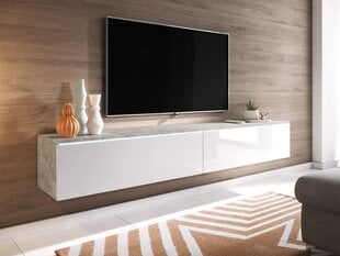 TV galds DLONE 180-balts / balts spīdīgs cena un informācija | TV galdiņi | 220.lv