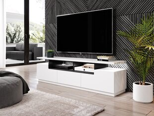 TV skapis RUGIK-balts / balts spīdīgs + grafiti cena un informācija | TV galdiņi | 220.lv