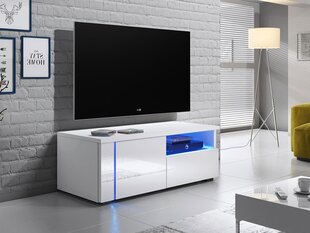 TV skapis CLEO XII L-balts / balts spīdīgs cena un informācija | TV galdiņi | 220.lv