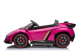 Divvietīgs bērnu elektroauto Lamborghini Veneno, rozā cena un informācija | Bērnu elektroauto | 220.lv