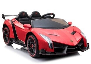 Divvietīgs bērnu elektroauto Lamborghini Veneno, sarkans cena un informācija | Bērnu elektroauto | 220.lv
