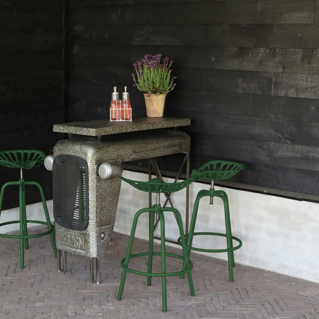 Esschert Design bāra krēsls, traktora dizains, zaļš cena un informācija | Virtuves un ēdamistabas krēsli | 220.lv