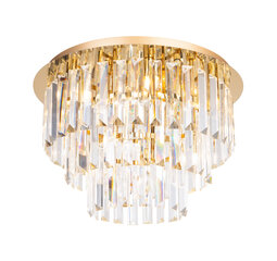 Griestu lustra Maxlight Monaco kolekcija zelta krāsā ar kristāliem &Oslash;42 cm 9xG9 C0205 cena un informācija | Griestu lampas | 220.lv