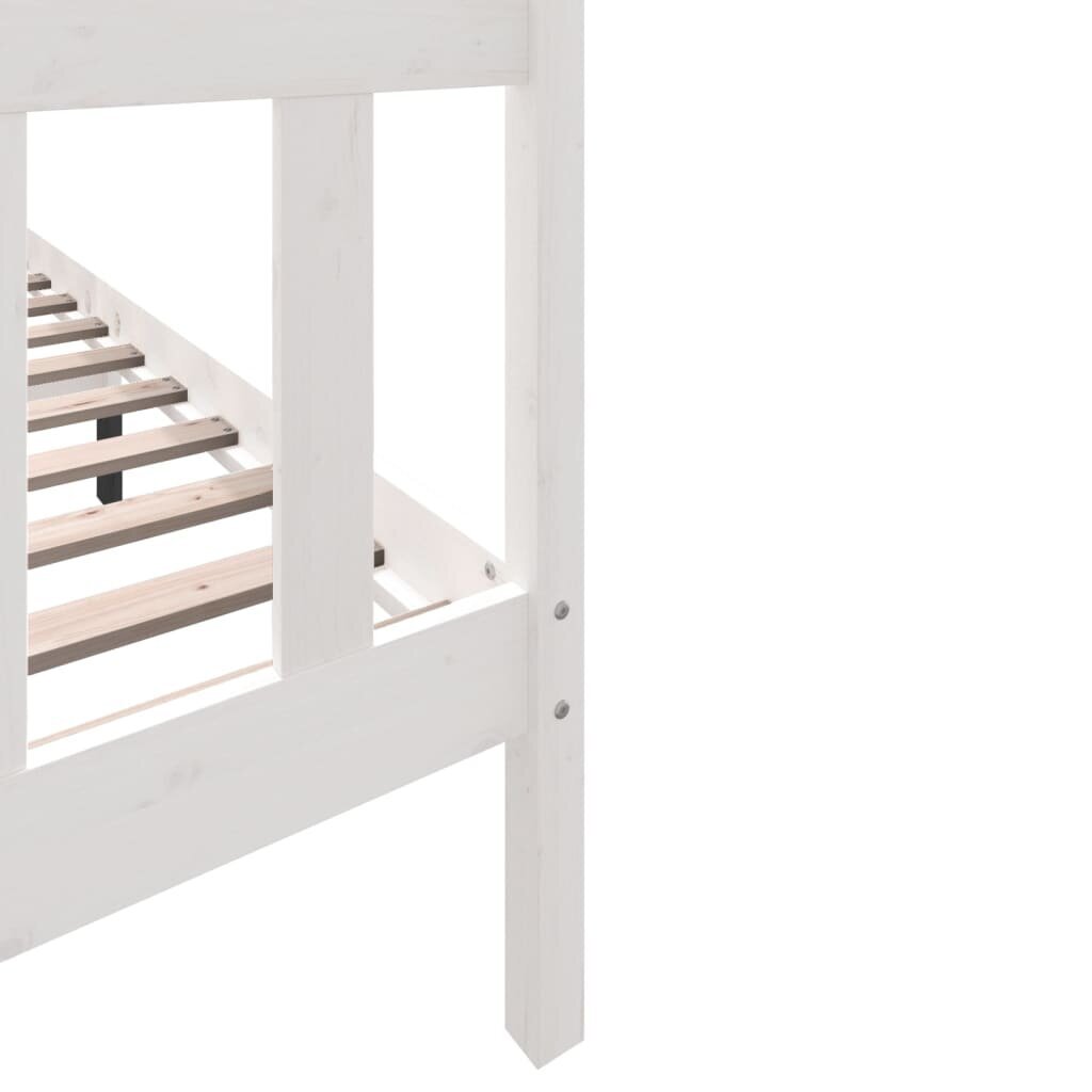 vidaXL gultas rāmis, balts, priedes masīvkoks, 150x200 cm, 5FT cena un informācija | Gultas | 220.lv