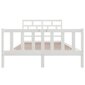 vidaXL gultas rāmis, balts, priedes masīvkoks, 150x200 cm, 5FT cena un informācija | Gultas | 220.lv