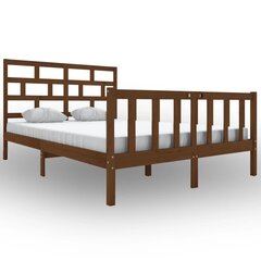 vidaXL gultas rāmis, medus brūns, priedes masīvkoks, 150x200 cm, 5FT цена и информация | Кровати | 220.lv