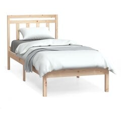 vidaXL gultas rāmis, masīvkoks, 90x190 cm, 3FT, vienvietīgs цена и информация | Кровати | 220.lv