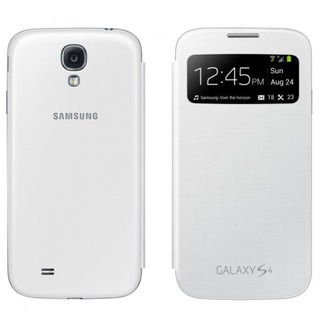 Samsung EF-CI950BWE Īpaši plāns vertikāli atverams maks ar lodziņu i9500 Galaxy S4 Balts (EU Blister) cena un informācija | Telefonu vāciņi, maciņi | 220.lv