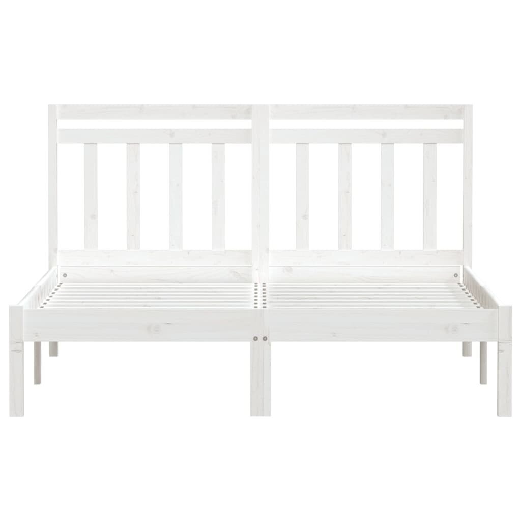 vidaXL gultas rāmis, balts, priedes masīvkoks, 120x200 cm цена и информация | Gultas | 220.lv