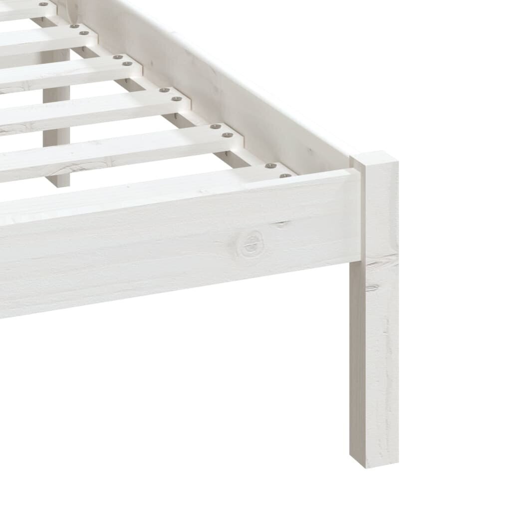 vidaXL gultas rāmis, balts, priedes masīvkoks, 120x200 cm cena un informācija | Gultas | 220.lv