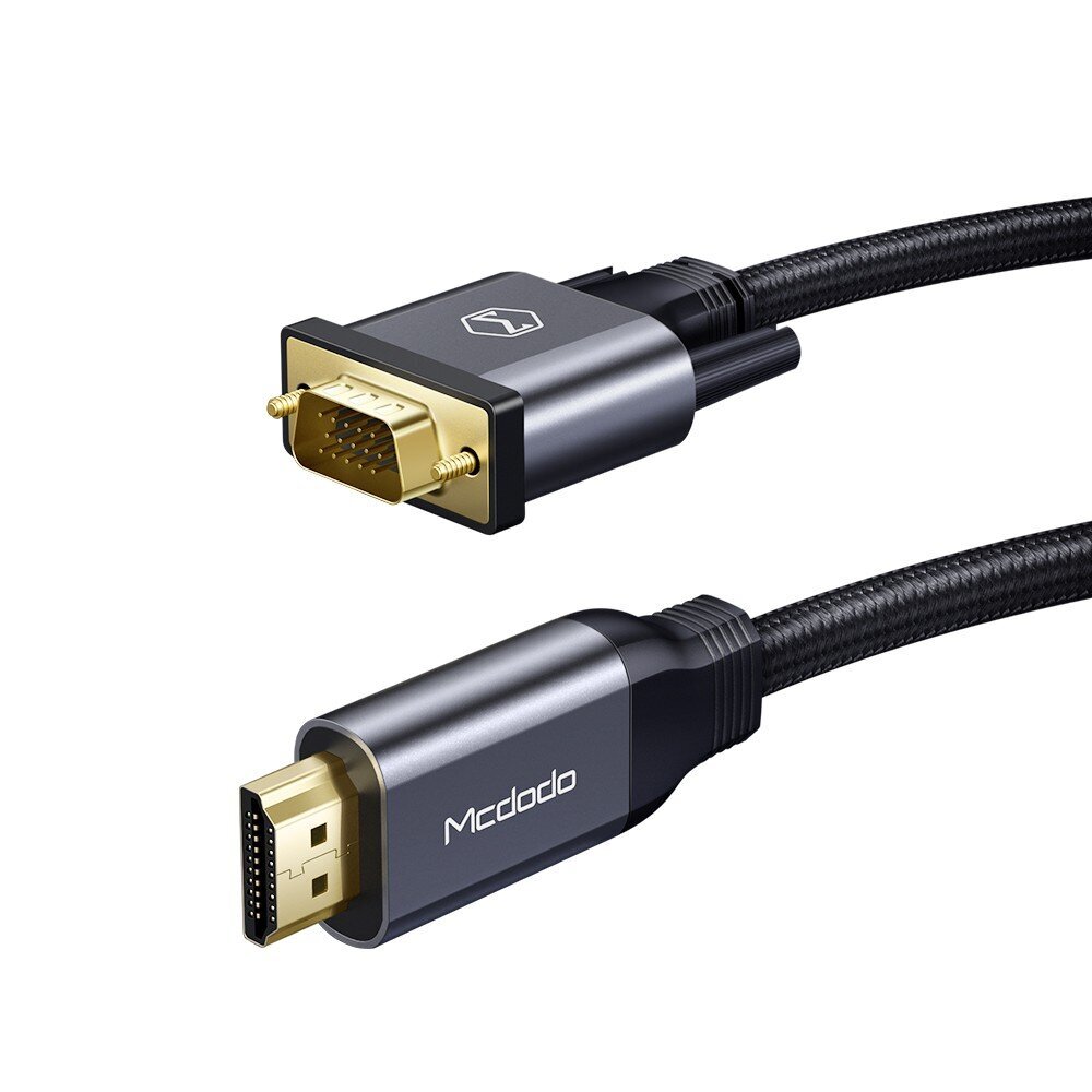 Mcdodo HDMI uz VGA divvirzienu melns 2 m kabelis CA-7770 цена и информация | Aksesuāri videokamerām | 220.lv