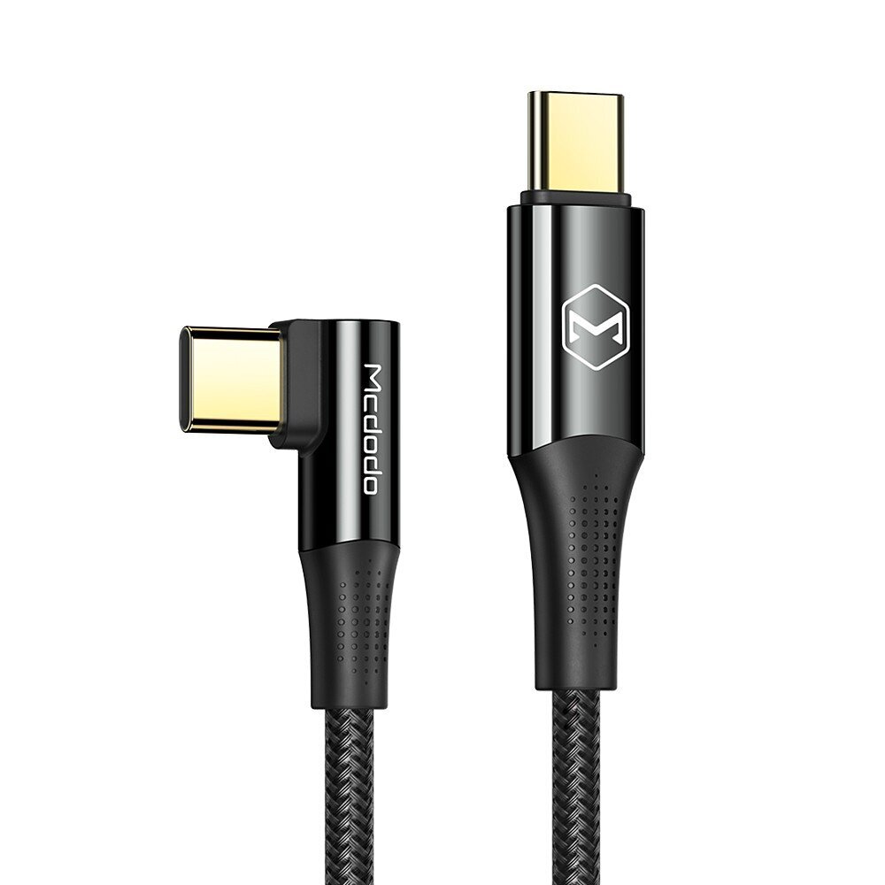 MCDODO ANGLE KĀBEĻŠ TELEFONAM 2X USB-C PD 2.0 QC 4.0 5A 100W 2M melns CA-8323 cena un informācija | Kabeļi un vadi | 220.lv