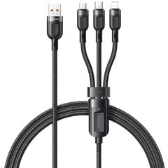 MCDODO KABELIS TĀLRUŅIEM, ĀTRAS UZLĀDES ZIBENS/ MICRO/ USB-C 3IN1 6A 65W QC 4 1.2M CA-0930 cena un informācija | Kabeļi un vadi | 220.lv